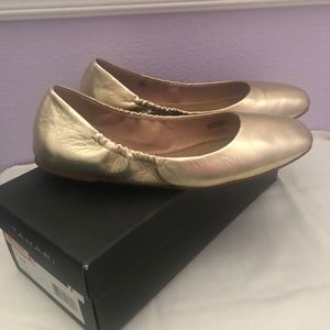 Gold Tahari ballet flats